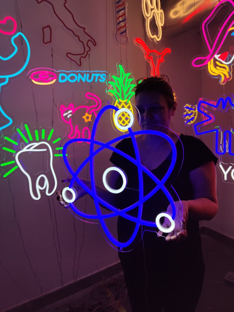 Molecule Neon Sign, Atom Neon Light, Human Molecule Led Sign, Electrons ...