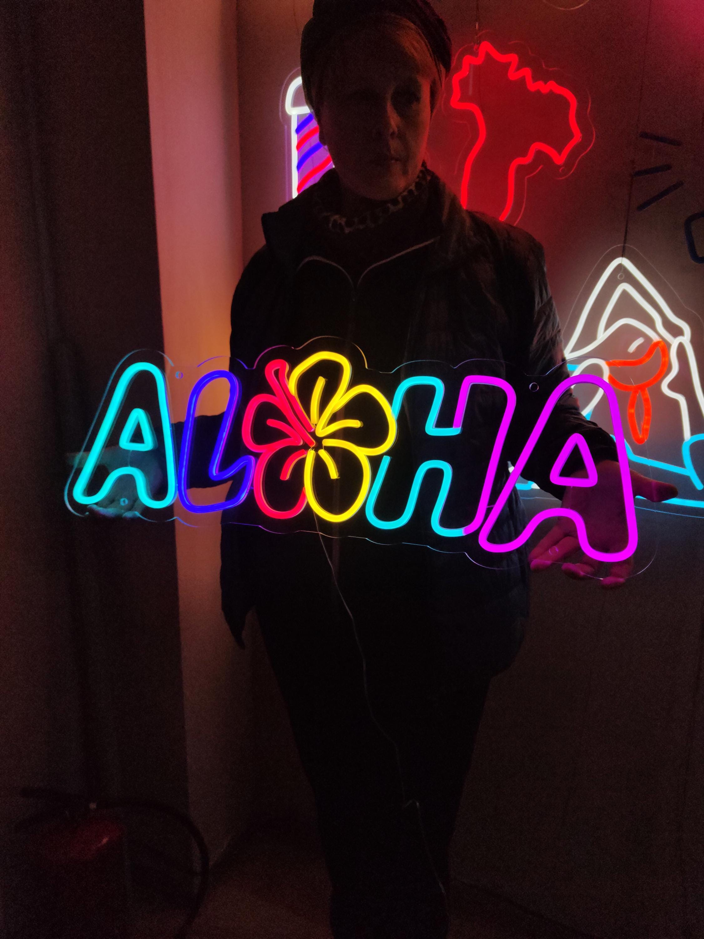 アロハネオンサイン。バーLED装飾。ハワイアンパーティーネオンサイン