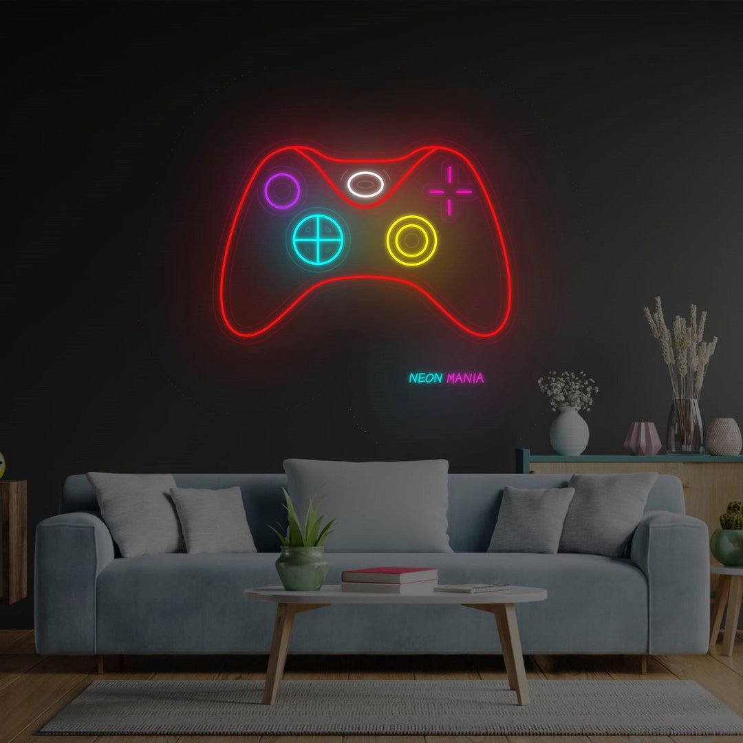 Game Controller Signs Video Game Controller Neon Sign: Level up Your Game Room - Etsy