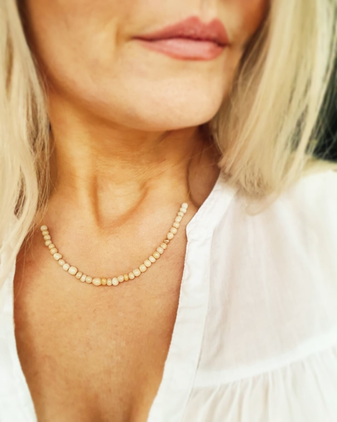 Natural and 9ct Gold Bead Necklace Etsy UK