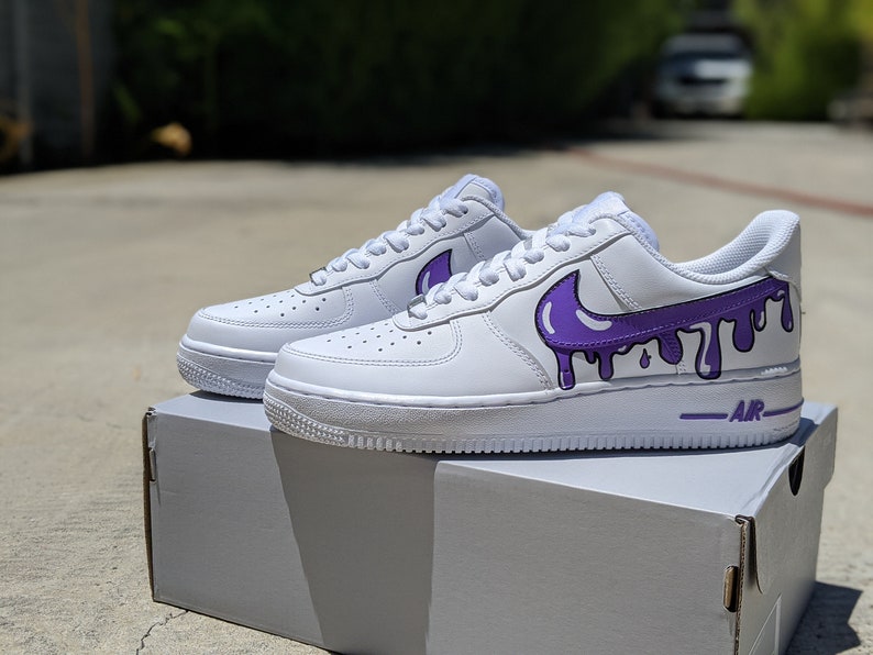 air force 1 white with purple swoosh