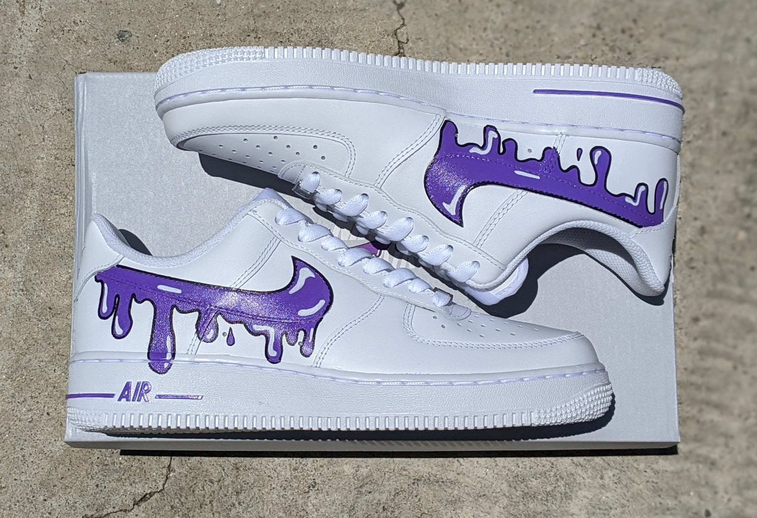 Custom Purple Swoosh Drip Air Force 1 | Etsy