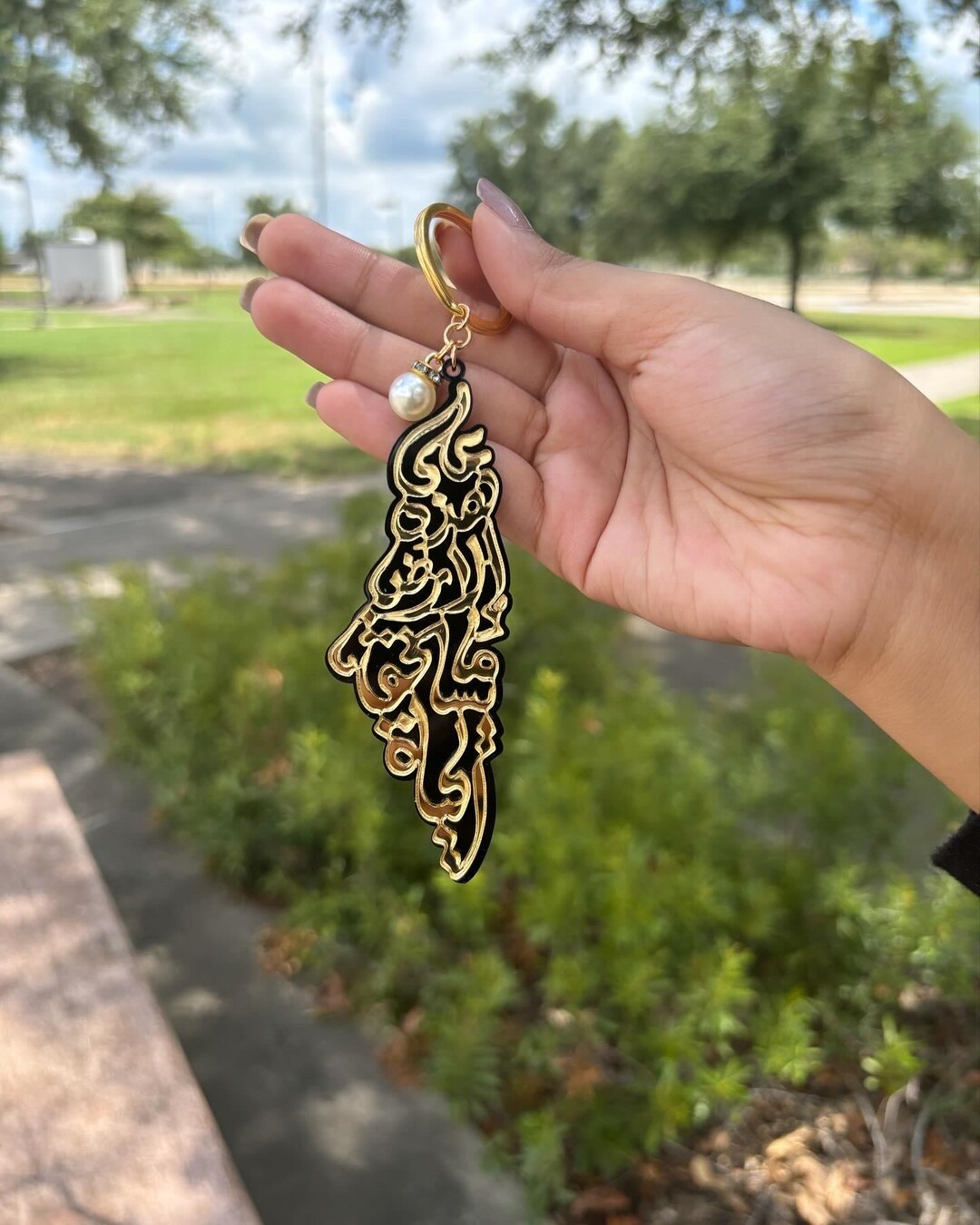 Palestine Gaza Keychain | Palestine Map Keychain | Acrylic Two Color ...