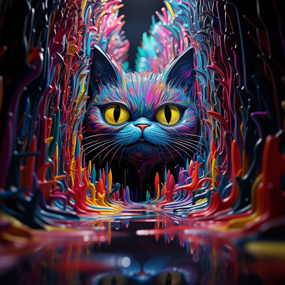Cool Cat | Digital Art Print, Wall Art, AI Generated, AI Art, Digital ...