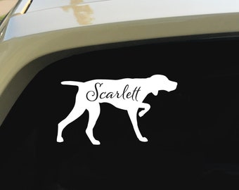 Personalized Pointer decal, Vizsla, GSP, Weimaraner Silhouette