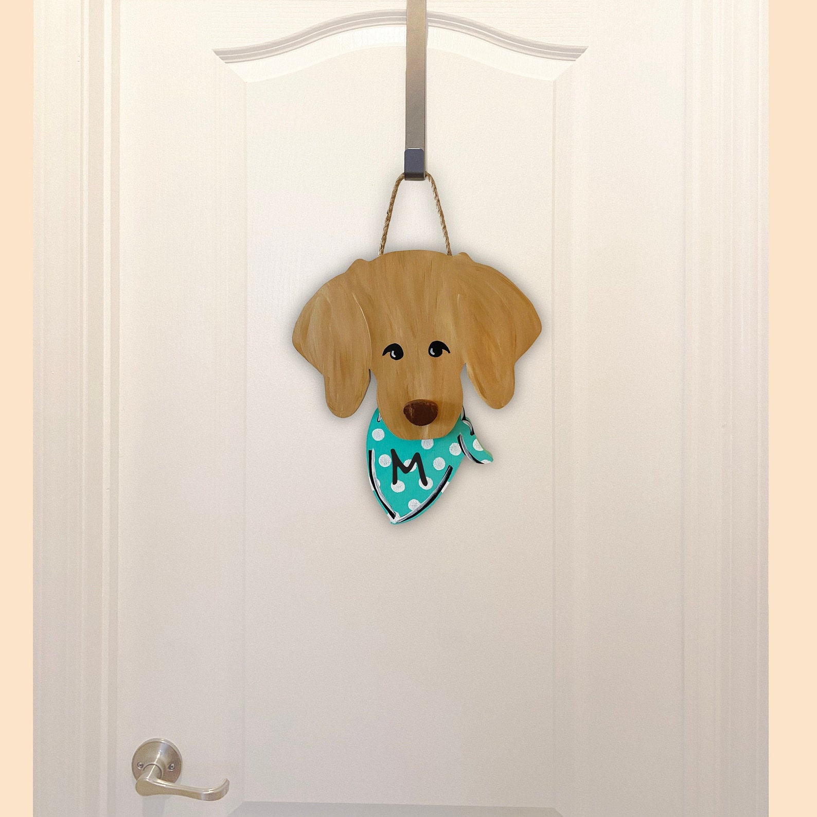 Personalized Puppy Dog Painted Wooden Door Hanger Dog Etsy