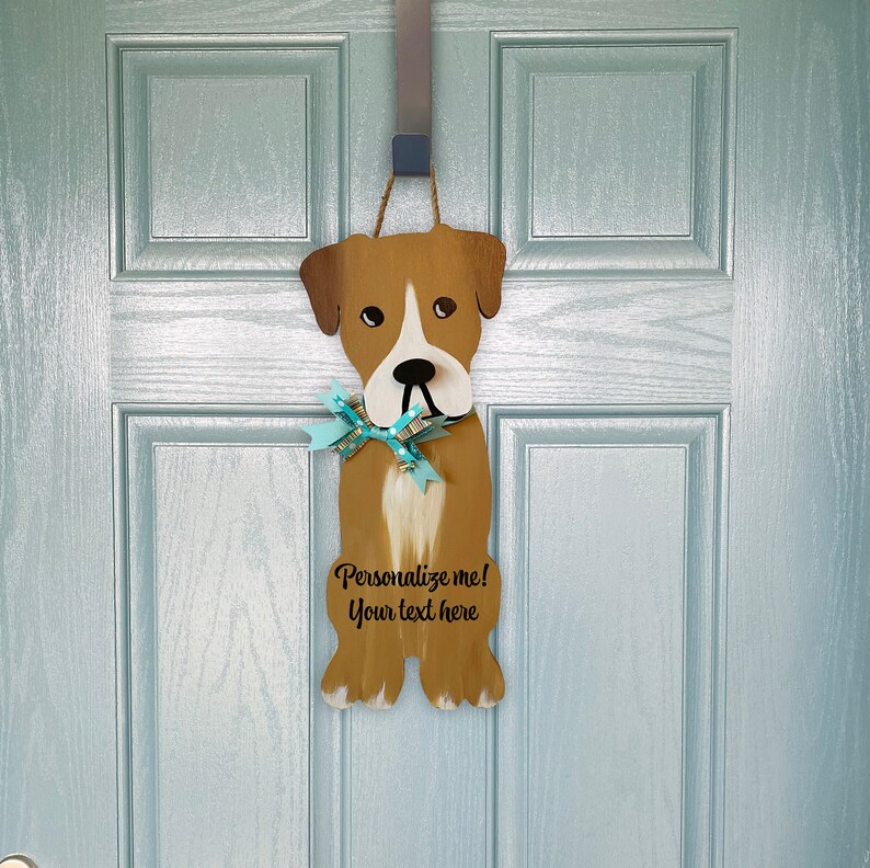Personalized Boxer Dog Wooden Door hanger Boxer Dog Door Etsy