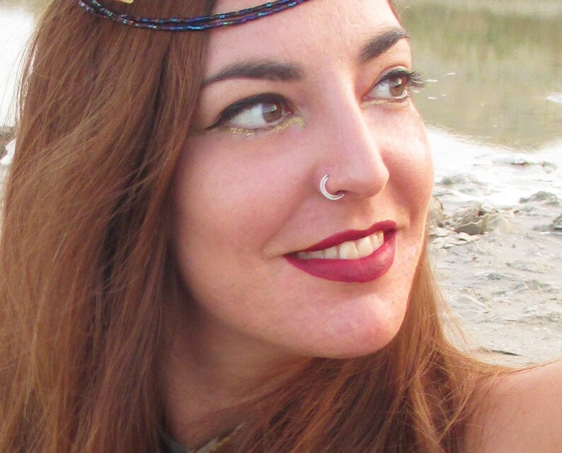 Silver Tribal Nose Ring Big Nose Ring Septum Boho Piercing Etsy
