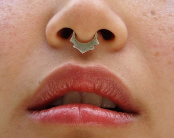 septum ring, silver Septum, geometric septum, septum ring, piercing, Silver nose ring, tribal septum, Nose Hoop, nostril ring, helix, tragus