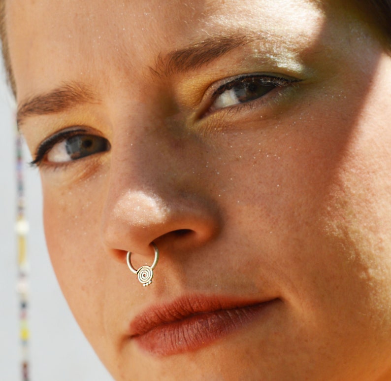 tragus nostril ring tribal septum helix nose ring nose piercing Septum ring septum piercing spiral septum spiral Silver septum