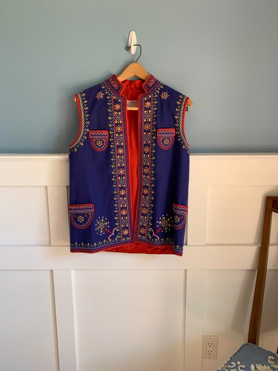 Vintage traditional polish embroidered vest