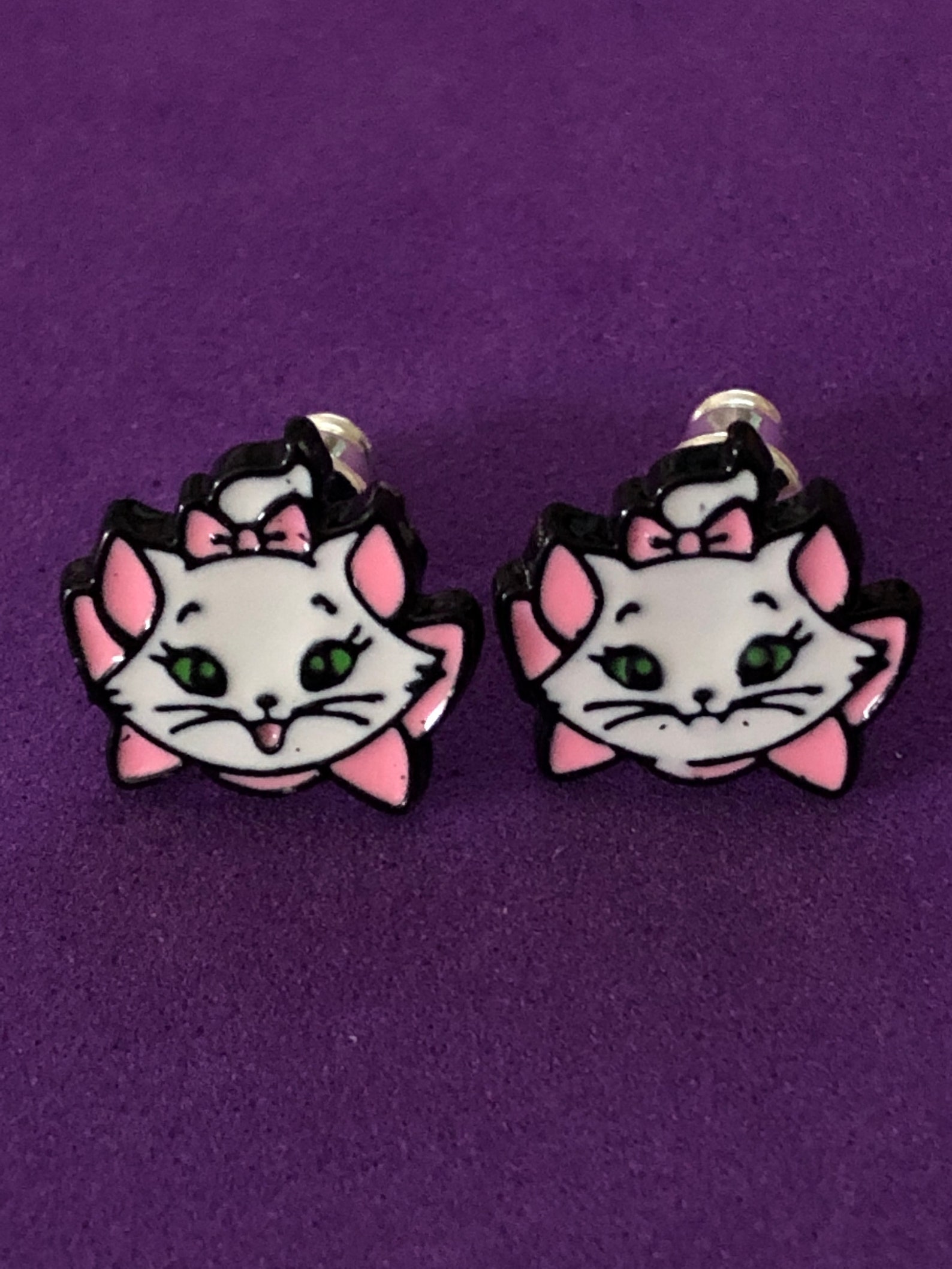 Marie Enamel Stud Earrings. Disney's Aristocats Character Etsy