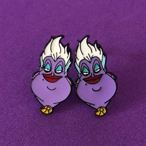 Ursula, The Little Mermaid, Disney Villains Character Enamel Stud Earrings.