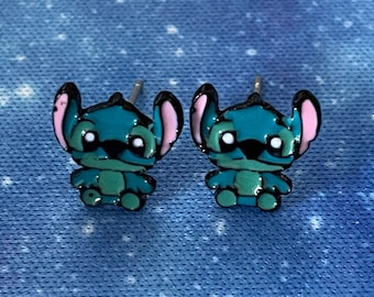 Boucles d'oreilles en émail Stitch Disney Lilo & Stitch avec boîte-cadeau.