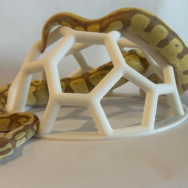 PLA Reptile Jungle Gym w/ Mounting Base - Enrichment for Snakes & Lizards (White)