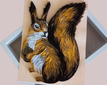 Quilling 3D Squirrel art