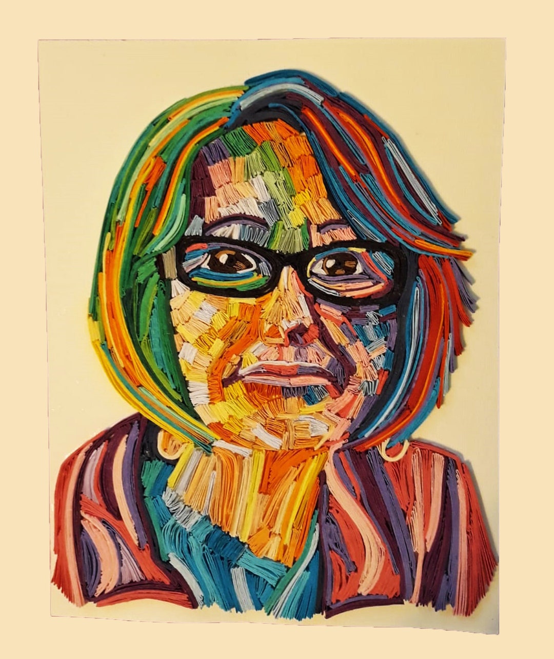 3D Custom Colorful Portrait Quilling Art Etsy