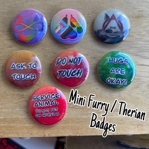 Mini Fursuit Badge: Handmade Holographic or Matte - for lanyards, badges, etc!