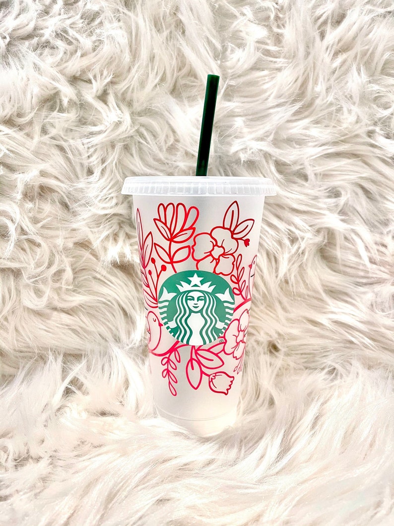 Floral Starbucks Cup Flowers Flowers And Birds Cup Venti Starbucks Cold Cup Floral Wreath Cup Spring Cup Easter Cup Flower Cup Home Living Kitchen Dining Advancedrealty Com