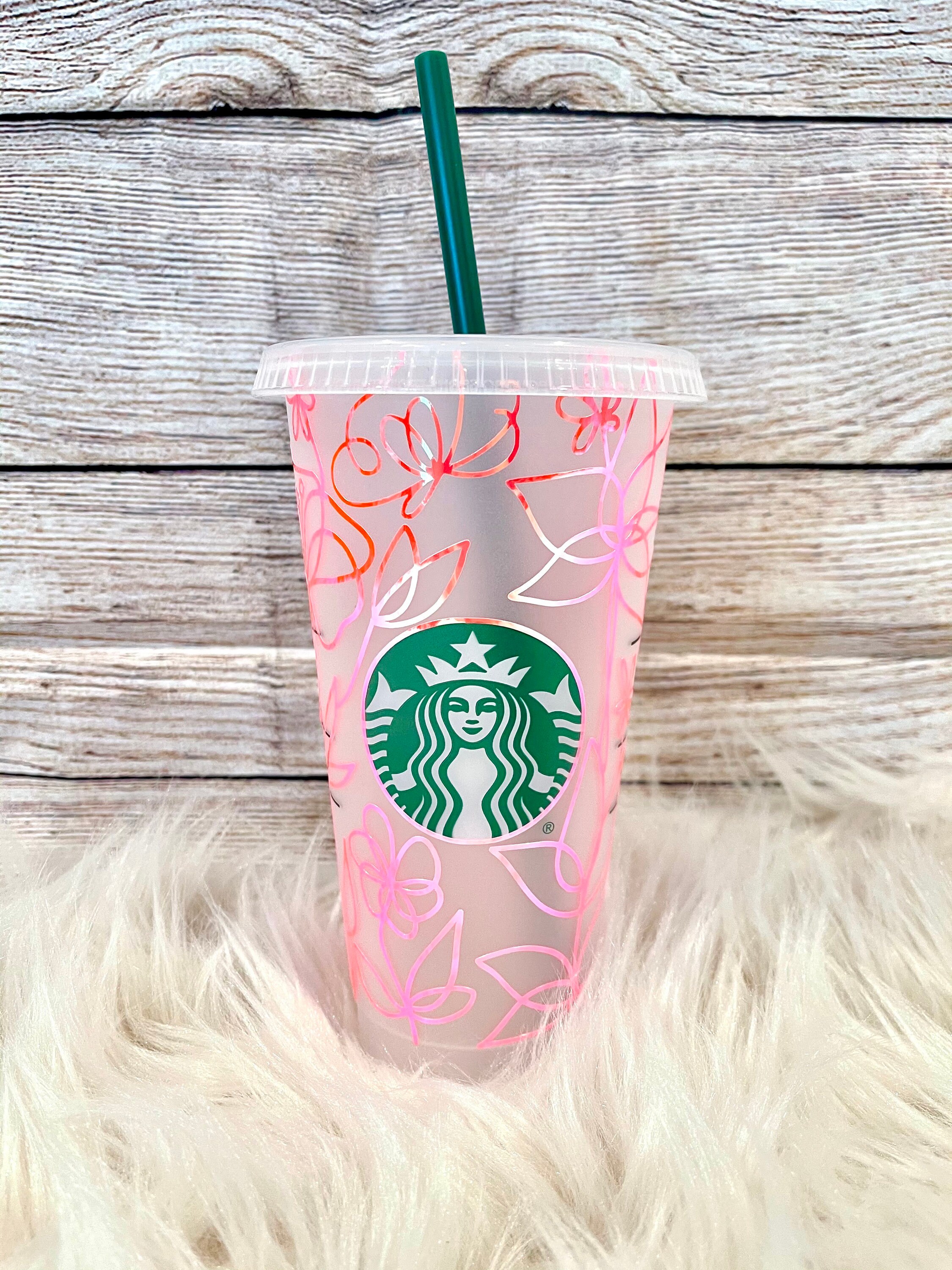 Botanical Floral Starbucks Cup Flower Starbucks Cup Floral Etsy UK