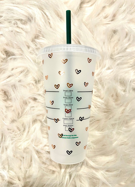 mini hearts starbucks cold cup
