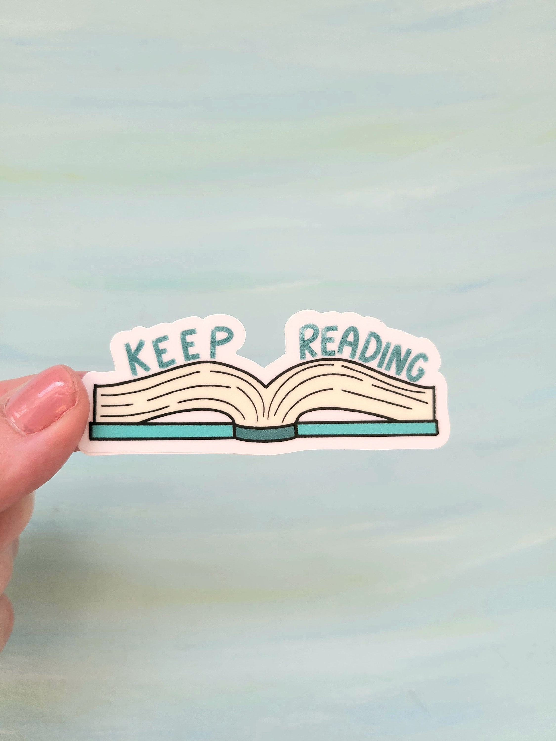 Keep Reading Vinyl Sticker, Bookworm Reader Decal, Book Lover Gift Ad…