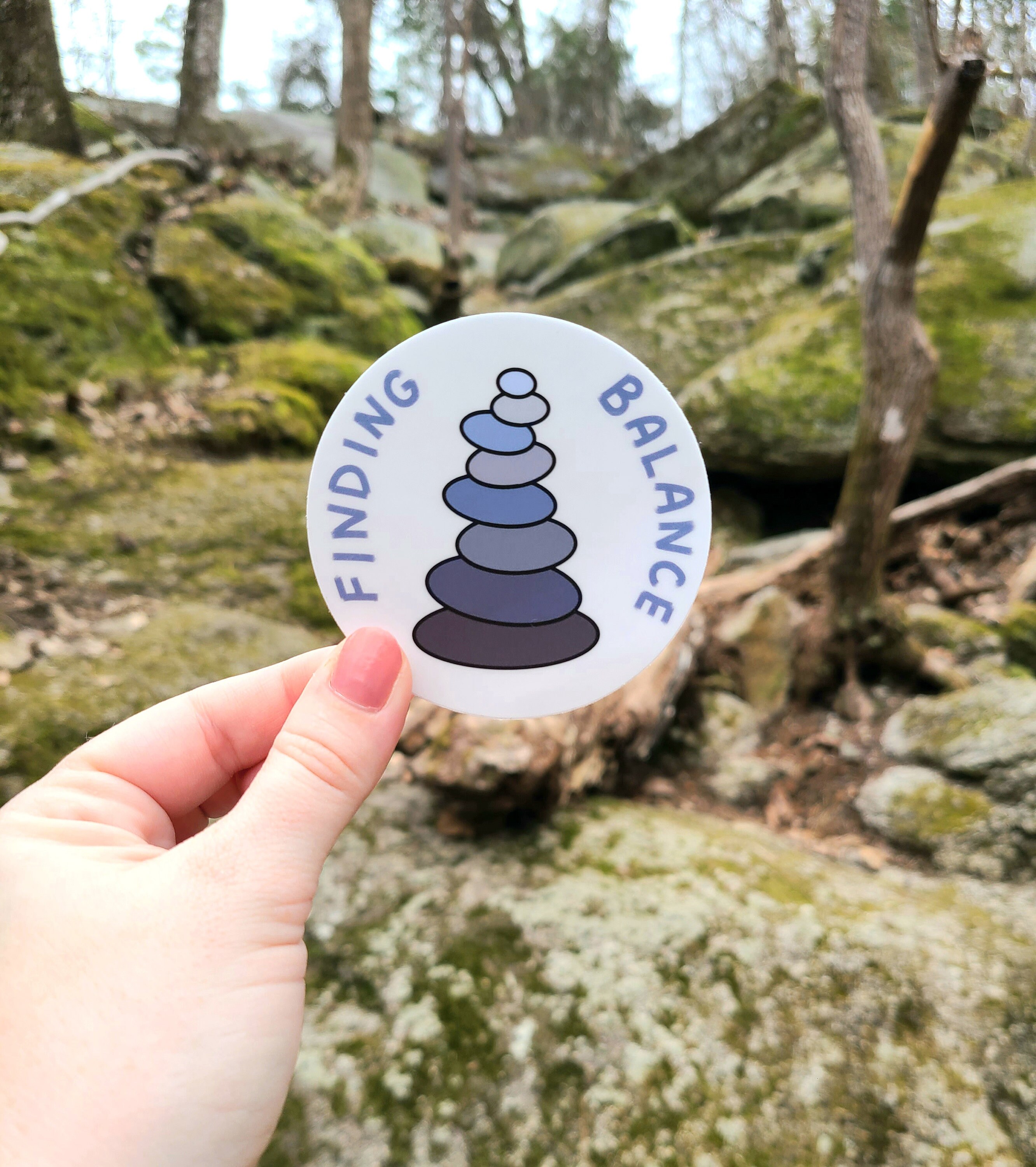 Finding Balance Vinyl Sticker Rock Tower Cairn Decal Yoga | Etsy