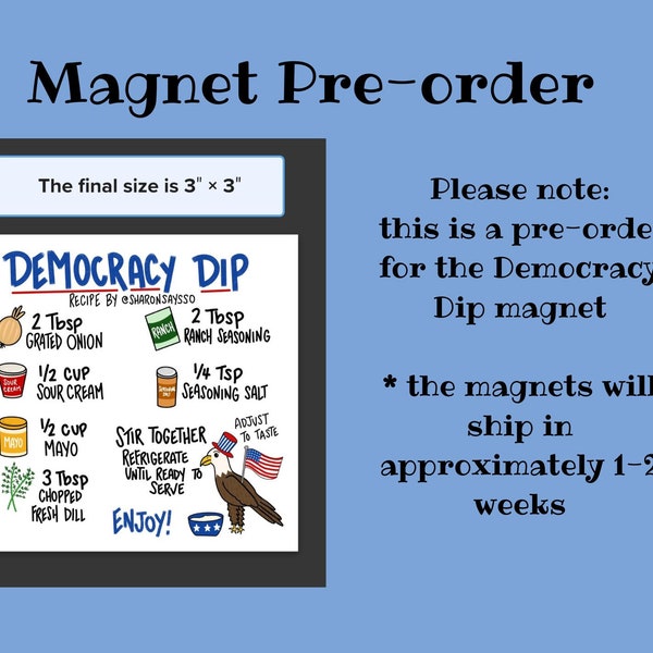 PRE-ORDER for Democracy Dip magnet