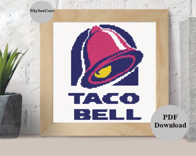 Taco Bell Logo Cross Stitch Pattern: 90s Funny Design (PDF) - Etsy