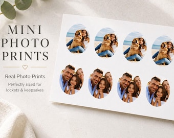 Impresiones fotográficas en medallón ovalado, mini fotos para insertar