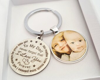 Personalised Photo Keyring, Photo keyring for Dad, Gift For Dad, Photo Gift, Gift for Father, Personalised Keyring for Dad, Photo Keychain