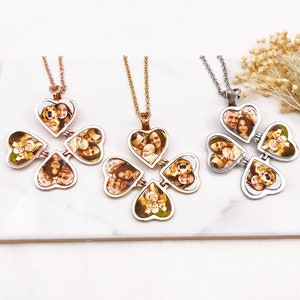 Photo Locket, Heart Locket, Photo Necklace, 4 Photo Locket, Personalised Locket, Heart Locket with Necklace and Photo, Photo Locket