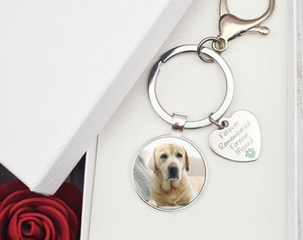 Chaveiro com foto personalizada, presente para perda de animais de estimação, presente memorial para cães, lembrança para cães, chaveiro personalizado para cães, presentes para luto de animais de estimação