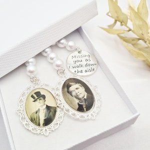 Bridal Bouquet Charms with photo, photo charm, wedding bouquet charm, wedding memorial gift, flower bouquet photo charm