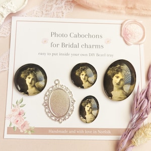 Custom Photo Glass Dome Cabochon: DIY Bridal Bouquet Charm Insert