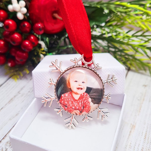 Personalised Christmas ornament, with your own photo, Customised Ornament, Photo Ornament, Personalised photo bauble, Xmas Ornament, MINI