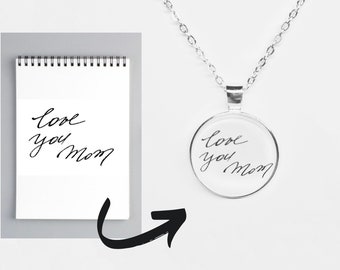 Personalised Necklace, Handwriting Necklace, Handwriting Pendant, Memorial Handwriting Necklace, Custom Handwriting, Handwriting jewellery,