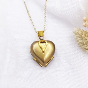 Photo Locket, Vintage Gold Heart Locket, Photo Necklace, 4 Photo Locket, Personalised with your photo image 5