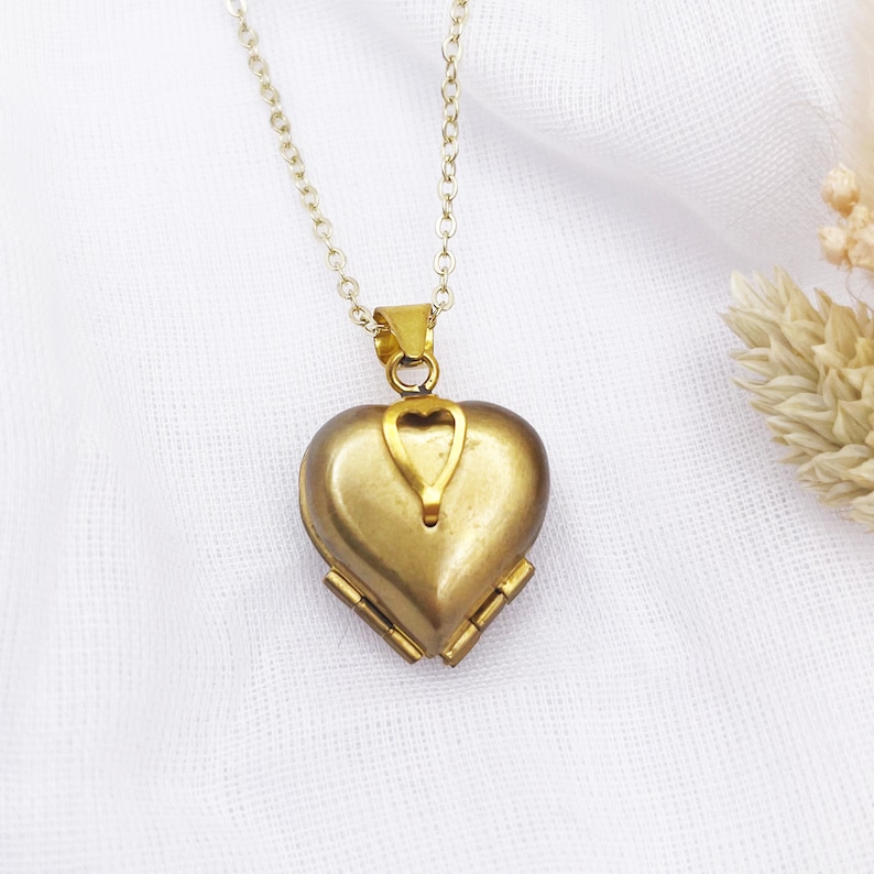 Photo Locket, Vintage Gold Heart Locket, Photo Necklace, 4 Photo Locket, Personalised with your photo image 5