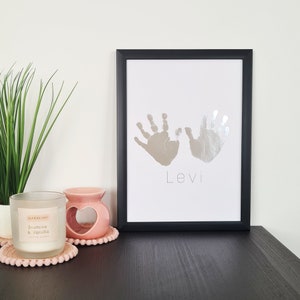 Foil Handprint Art: Personalized Baby Footprint Gift