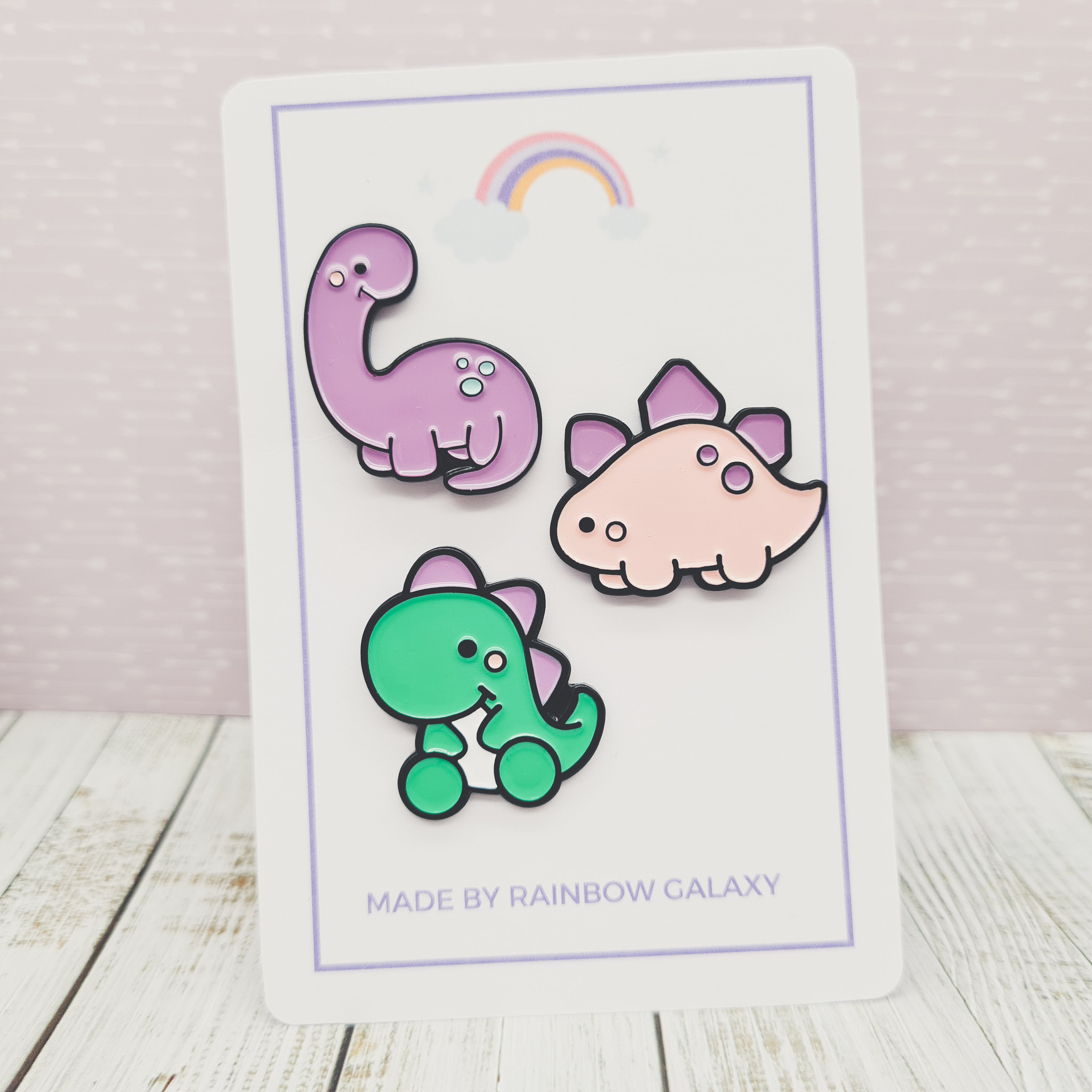 Dinosaur Enamel Pin Set Cute Kawaii Pins Dino Pin Badge Etsy