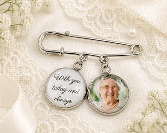 Spilla da boutonnière personalizzata, con la tua foto e il tuo testo.