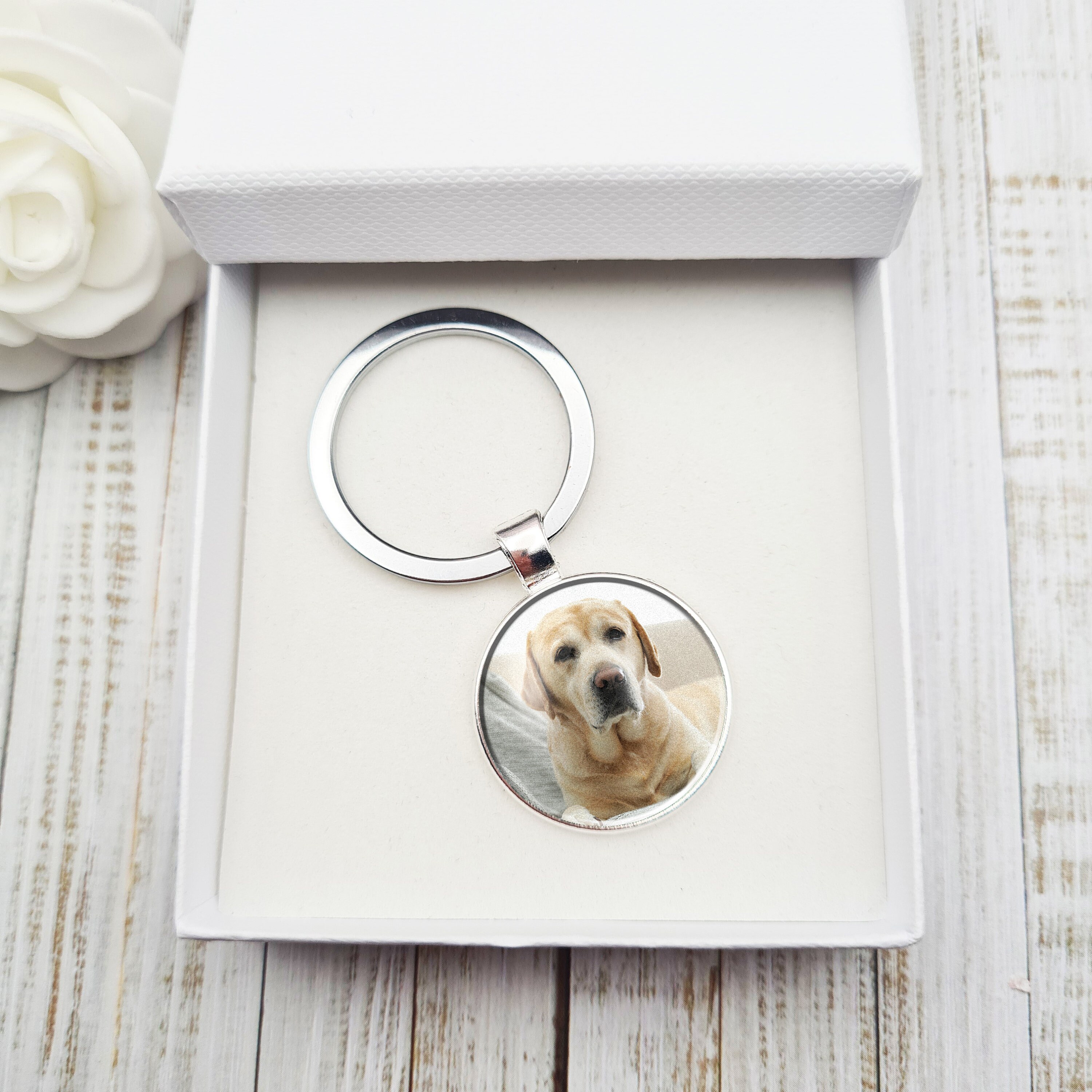 Pet Memorial Keyring Keychain With Photo Personalised Dog Etsy