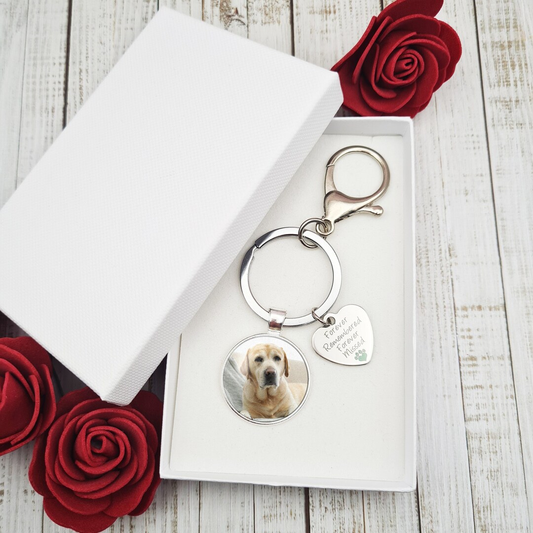 Pet Memorial Keyring Keychain With Photo Personalised Dog Etsy UK