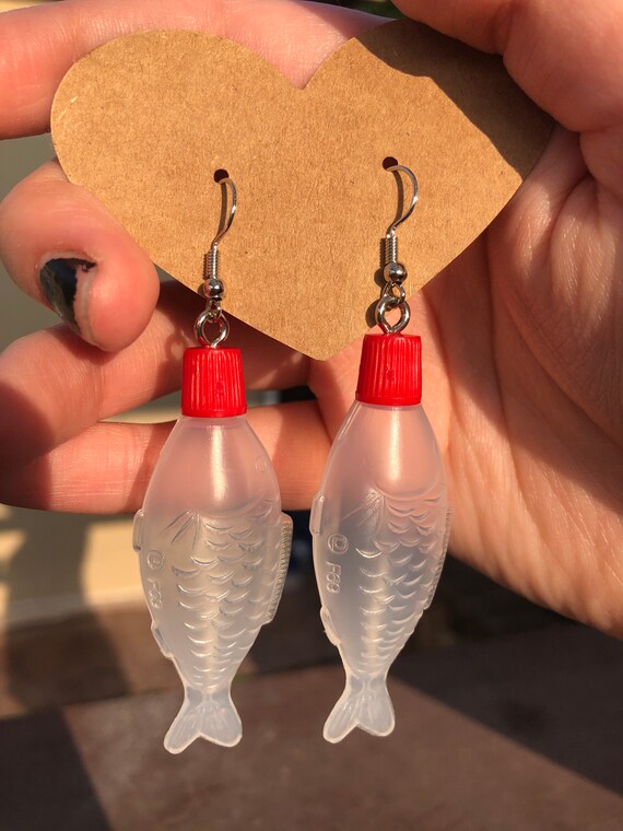 Mini Fish Soy Sauce Earrings Etsy