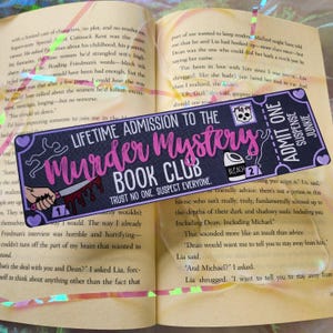 Bookmark - Murder Mystery Book Club Admission Ticket - Book Decor