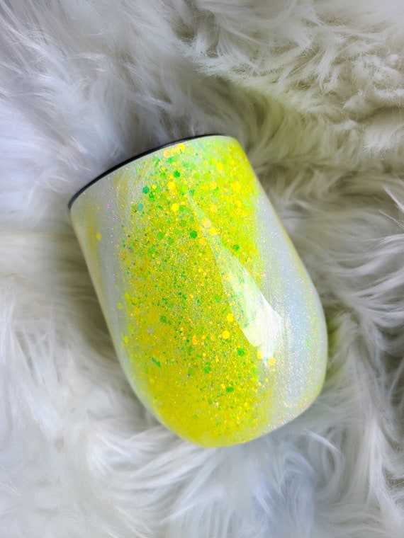Yellow Glitter Tumbler L Milkway L 12 Oz L Stainless Steel L Etsy