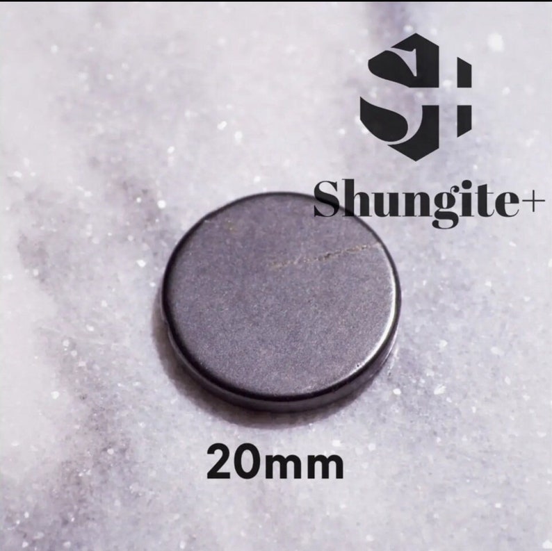 Shungite sticker for mobile phone or tablet, 20mm, natural protection, genuine shungite from Karelia. image 1