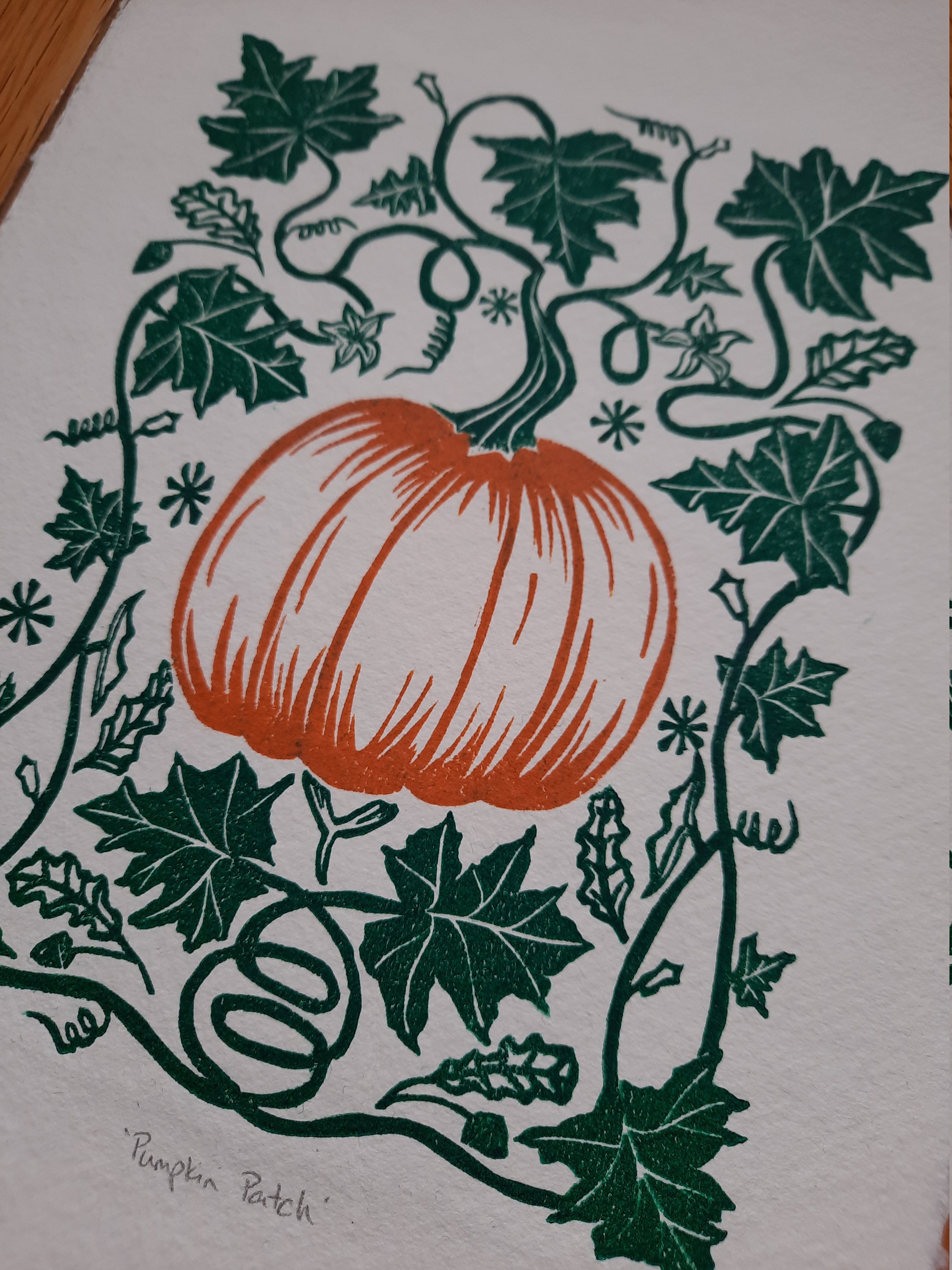 Pumpkin Linocut Print Fall Harvest Art Hand-carved Block - Etsy