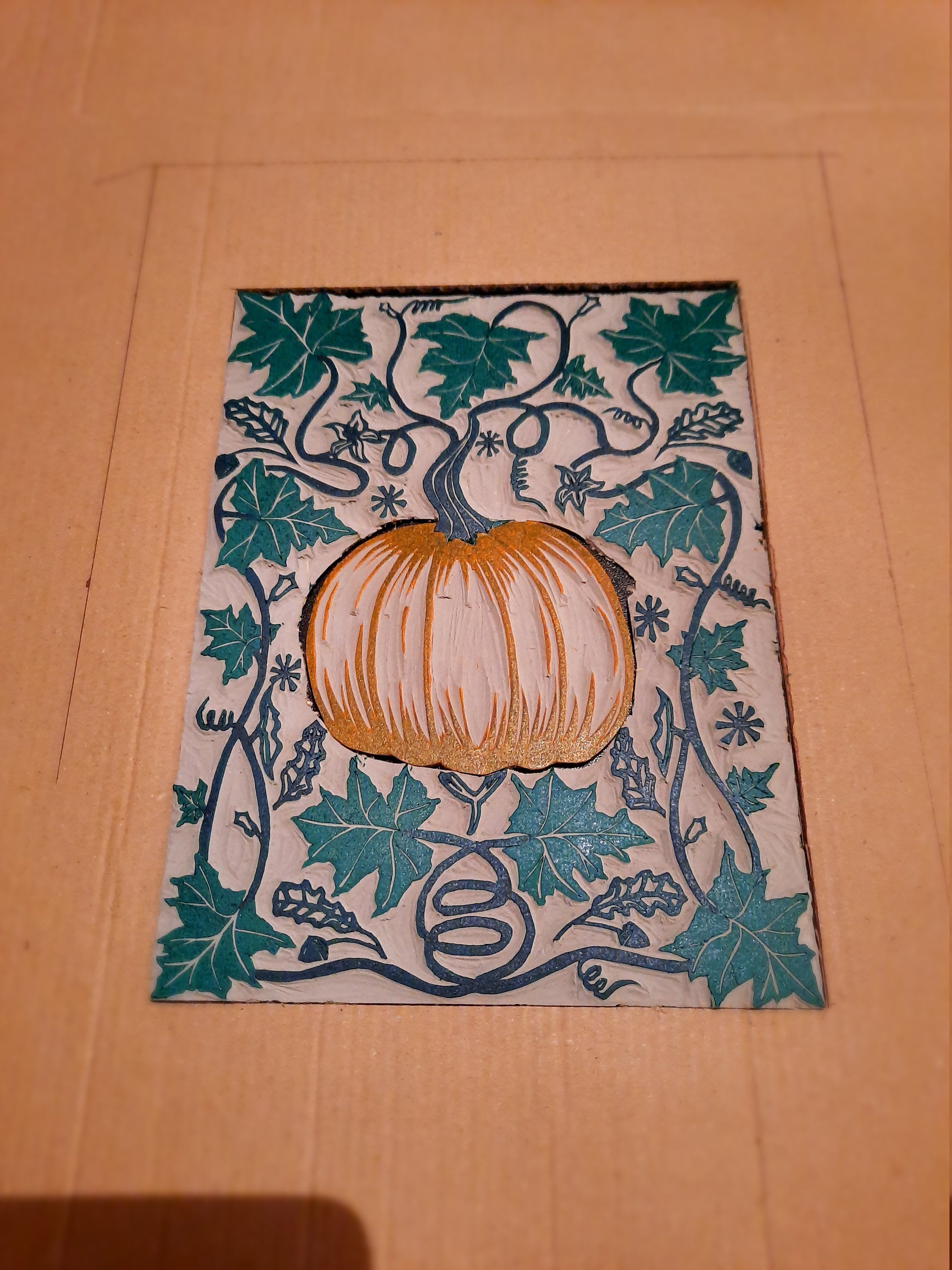 Pumpkin Linocut Print Fall Harvest Art Hand-carved Block - Etsy
